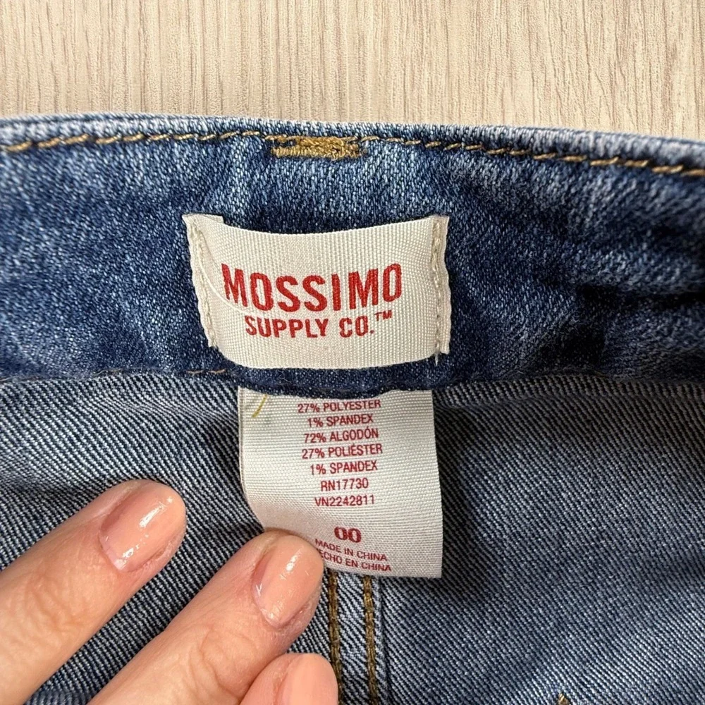Denim Button Front Midi Skirt Mossimo Supply Co Medium Wash Y2K Casual Size 00